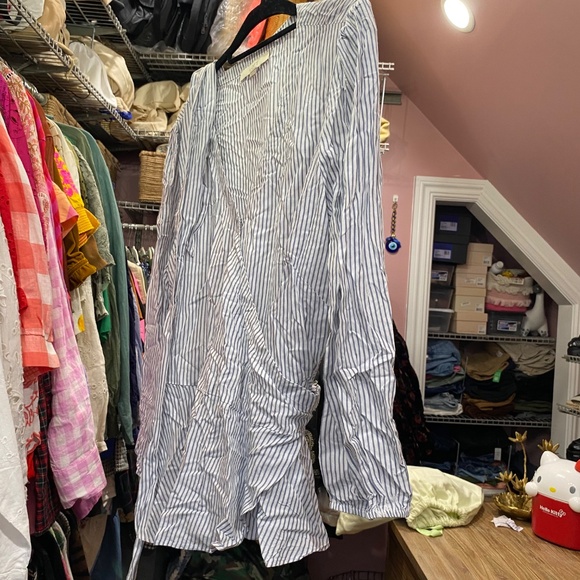 LOFT Stripped Wrap Shirt with Tie Waist - Picture 5 of 8